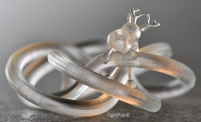 With our LightFab 3D Printer we produce glass precision parts also from your CAD file. Head and legs are movable due to ball-joints directly lasered in the glass. With our LightFab 3D Printer we produce glass precision parts also from your CAD file. Head and legs are movable due to ball-joints directly lasered in the glass.